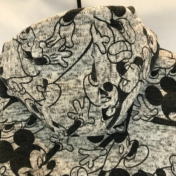 Disney Store Mickey Mouse Sweater Jacket Kids' Size 4T Hooded Fleece Lined Gray - Picture 7 of 9